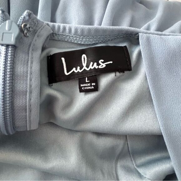 Lulus Air of Romance Halter Maxi Dress Large Light Blue Bridesmaid Romantic - Picture 4 of 13